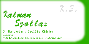 kalman szollas business card