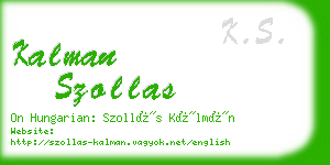 kalman szollas business card